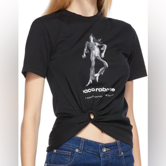 PACO RABANNE graphic cropped tee - Picture 1 of 10